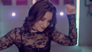 Screenshot from the music video 'Free' of Nicole Haber